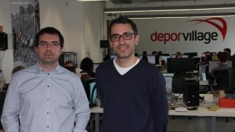 Àngel Corcuera i Xavier Pladellorens són els fundadors de la botiga online de material esportiu.  FRANCESC MUÑOZ