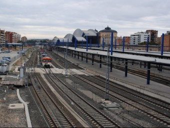 L'estació del ferrocarril de Lleida i tot el feix de vies d'ample ibèric de la terminal ARXIU