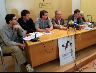 Representants del moviment Estratègia Residu Zero de Catalunya, ahir la presentació del decàleg. MANEL LLADÓ