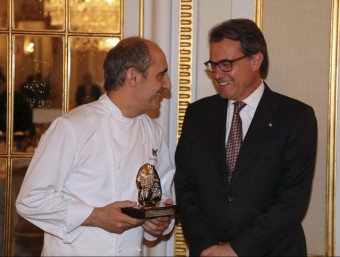 El cuiner, Paco Pérez i el president de la Generalitat, Artur Mas.