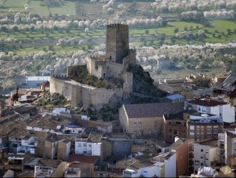 Vista de Banyeres de Mariola amb el castell i torre com a centre. B. SILVESTRE