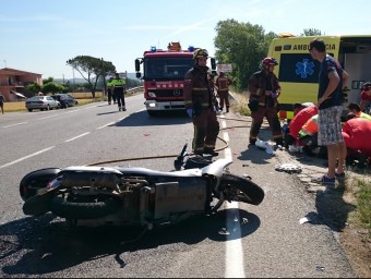 L'accident es va originar ahir, poc després d'un quart d'onze del matí a la GI-531, que enllaça Girona i Sant Gregori ACN