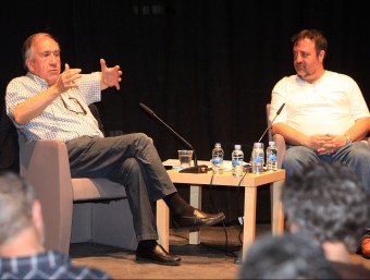 Joan Margarit va evocar la infància a Girona en conversa amb el periodista Xevi Planas, dilluns a La Mercè JOAN SABATER