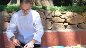 Una de les preparacions de llagosta servides ahir a l'Hotel Aiguablava de Begur durant la presentació de la campanya EL PUNT AVUI