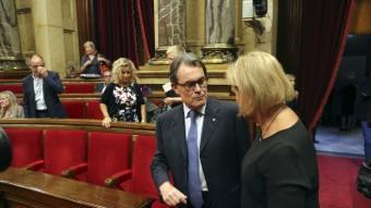 El president de la Generalitat, Artur Mas, i la presidenta del Parlament, Núria de Gispert, ahir QUIM PUIG