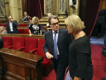 El president de la Generalitat, Artur Mas, i la presidenta del Parlament, Núria de Gispert, ahir QUIM PUIG