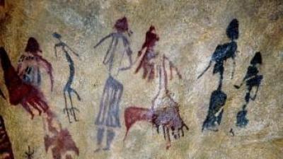 Part del conjunt de pintures rupestres de la Roca dels Moros.  DEPARTAMENT DE CULTURA