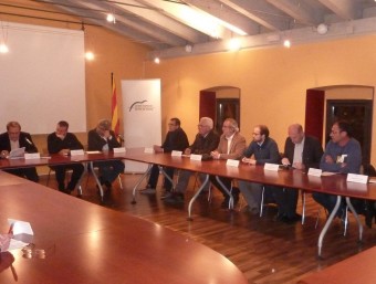Consellers del grup de CiU en un ple del Consell del Pla de l'Estany del passat mandat. R. E