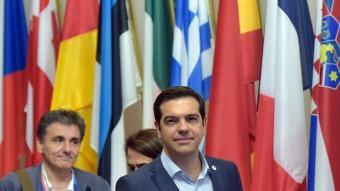 El primer ministre grec, Alexis Tsipras, aquest dilluns al matí a Brussel·les REUTERS