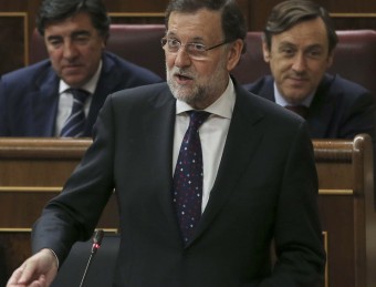 El president espanyol, Mariano Rajoy, durant el ple d'ahir al Congrés EFE