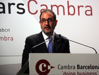 El secretari general d'Unió, Ramon Espadaler, en un moment de la seva conferència celebrada a la Casa Llotja de Barcelona, organitzada per la Cambra de Barcelona ACN