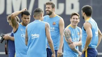 Entrenament del Barça a la Ciutat Esportiva Joan Gamper