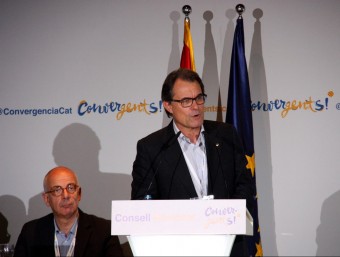 Artur Mas, ahir al vespre, durant la intervenció en el consell nacional que CDC va fer a Bellaterra ACN