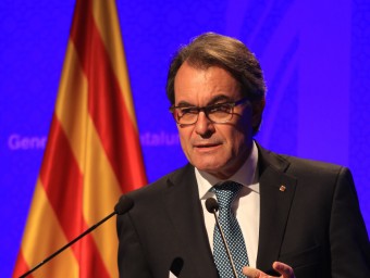 Artur Mas, ahir, durant la compareixença que va fer al Palau de la Generalitat A. PUIG
