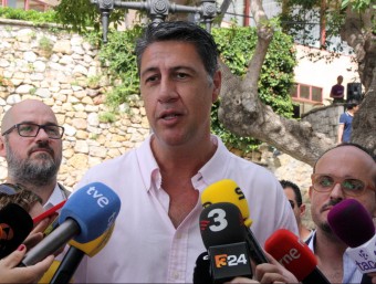 El candidat del PP a la presidència de la Generalitat, Xavier Garcia Albiol, en una atenció als mitjans a Tarragona ACN