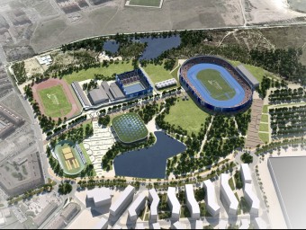 Imatge virtual del projecte inicial de l'Anella Mediterrània de Camclar, que serà l'epicentre dels Jocs EL PUNT AVUI