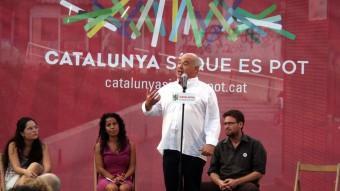El candidat del Catalunya Sí que es Pot, Lluís Rabell, aquest dimarts en un acte polític a Badalona ACN