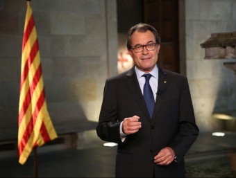 El president de la Generalitat, Artur Mas, pronunciant el discurs institucional de la Diada JORDI BEDMAR