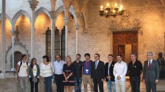 Els organitzadors de la Via Lliure, aquest divendres al Palau de la Generalitat ACN