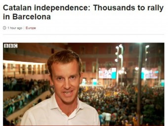 Una captura del reportatge de la BBC sobre l'inici de la campanya a Catalunya