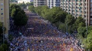 Imatge de la manifestació de la Via Lliure celebrada l'11 de Setembre QUIM PUIG