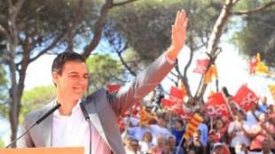 El líder del PSOE, Pedro Sánchez, a la Festa de la Rosa del PSC, l'acte elegit per la formació per a ser retransmès com a compensació per la Via Lliure ANDREU PUIG