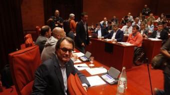 Mas, Romeva i Junqueras ahirla reunió del grup parlamentari deJunts pel Sí ORIOL DURAN