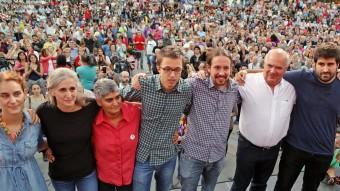 Errejón i Pablo Iglesias, en un míting de Catalunya Sí que Es Pot durant la campanya electoral del 27-S JUANMA RAMOS