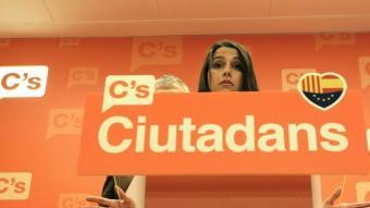 La líder de Ciutadans, Inés Arrimadas, en roda de premsa EFE