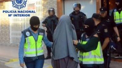 Agents del CNP s'enduen una de les detingudes en l'operació de diumenge contra la cèl·lula gihadista ACN