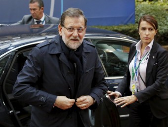 El president espanyol, Mariano Rajoy, arribant ahir a Brussel·les REUTERS
