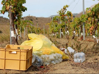 Després del pas del Ral·li pel Priorat s'han trobat deixalles en voreres, camins i camps CLÀUDIA BONET