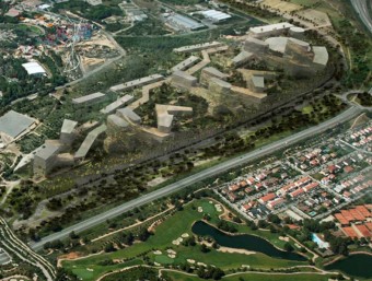 Imatge virtual del futur complex d'oci i joc previst als terrenys del CRT, segons el pla director aprovat al juliol ARXIU