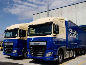 Camions de l'empresa Calsina Carré que té la sea seu a Pont de Molins.