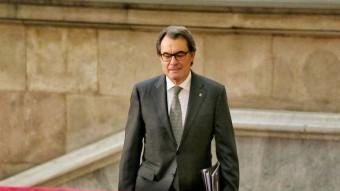 Artur Mas arriba al ple del Parlament que ha de decidir si se l'investeix o no president ANDREU PUIG