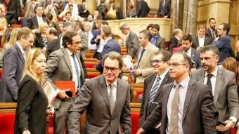 El president de la Generalitat en funcions, Artur Mas, després de la segona votació d'investidura, aquest dijous al Parlament ANDREU PUIG