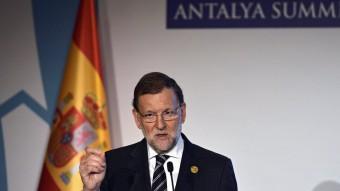 Rajoy, durant la roda de premsa d'aquest dilluns des de Turquia EFE