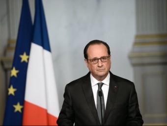 François Hollande, president de França, durant la seva compareixença aquest dissabte