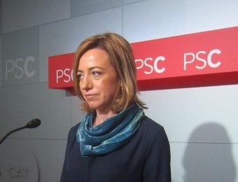 La cap de llista del PSC-PSOE a les eleccions del 20-D, Carme Chacón, aquest dilluns a la seu del partit EUROPA PRESS