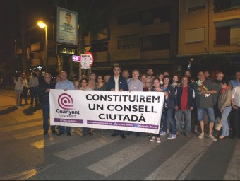Pancarta amb un dels eslògans de la campanya electoral del 24M. ESCORCOLL