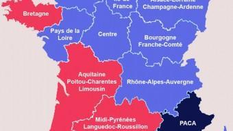 Previsió del resultat electoral de les 12 regions (font: Slate.fr)