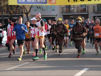 La cursa que es va fer ahir a Girona. JOAN SABATER