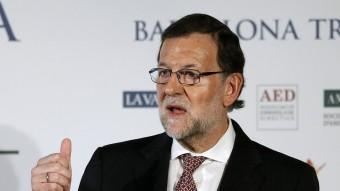 Rajoy, durant l'acte d'aquest dijous a Barcelona REUTERS€