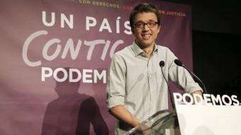 El número 2 de Podem, Íñigo Errejón, aquest diumenge a la seu electoral de Podem REUTERS