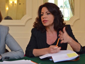 L'ajudant de fiscal, Elodie Torres, en una reunió a Perpinyà ACN