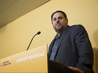 Oriol Junqueras, ahir, al consell nacional d'ERC albert salamé