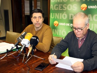 Rossend Saltiveri, a l'esquerra, i Santi Querol, nou membre de la permanent d'UP ACN