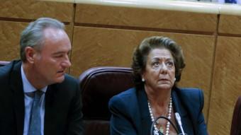 Els senadors Alberto Fabra i Rita Barberá. ARXIU