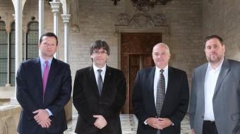 Puigdemont i Junqueras es van reunir ahir amb els màxims dirigents de Hard Rock Café RUBEN MORENO