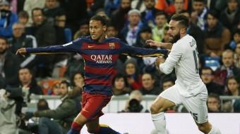 Neymar, en l'últim partit del Barça al Santiago Bernabéu. REUTERS